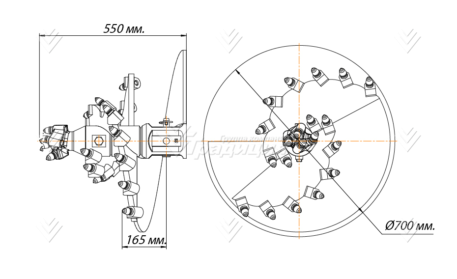 Бур шнековый (к) Delta SR5 (кат.IV - V), D-700, H-sq.75 картинка 635058