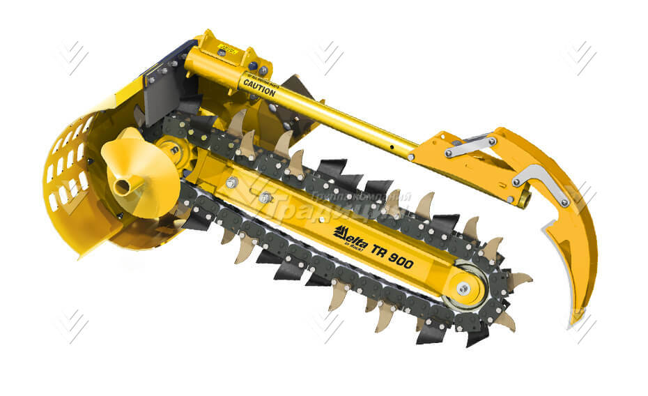 Траншеекопатель Delta TR900 на мини-погрузчик Mustang траншеекопатель для грунта картинка