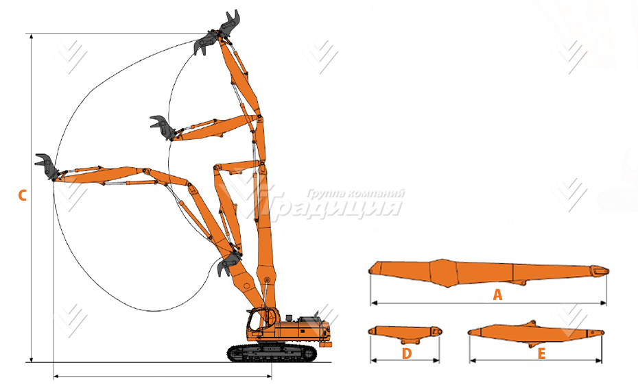 Удлиненное рабочее оборудование High Reach Demolition HRD 33-22 картинка 603343