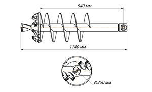 Шнекобур (л) Delta SA4 (кат.I-II), D-350